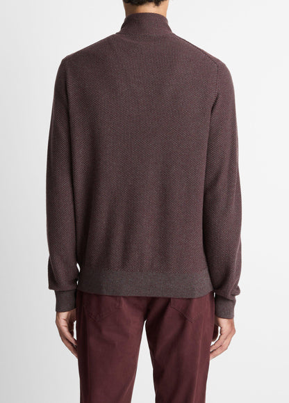Vince Geo-Jacquard Wool-Blend Quarter-Zip Sweater - Sweaters