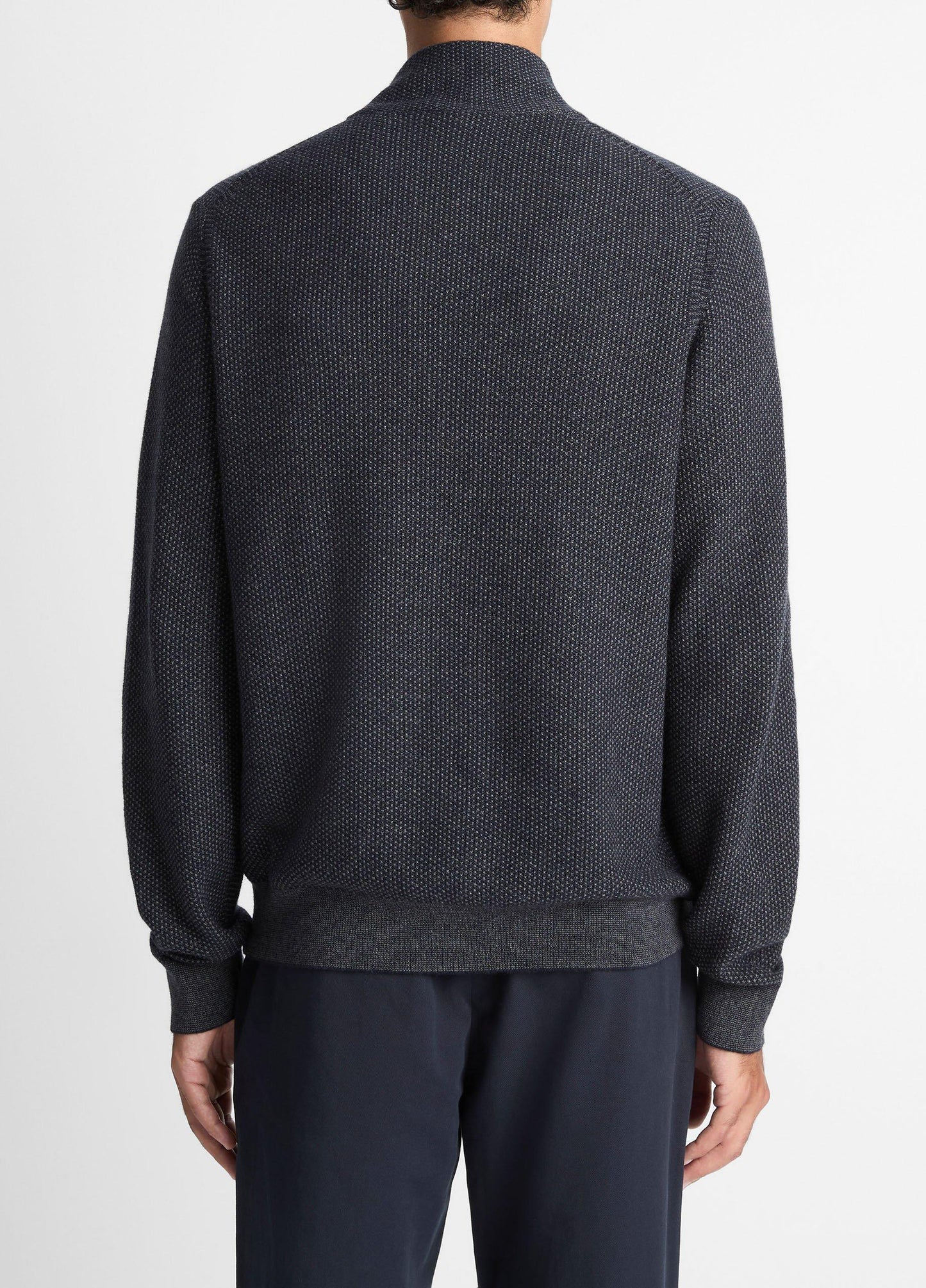 Vince Geo-Jacquard Wool-Blend Quarter-Zip Sweater - Sweaters