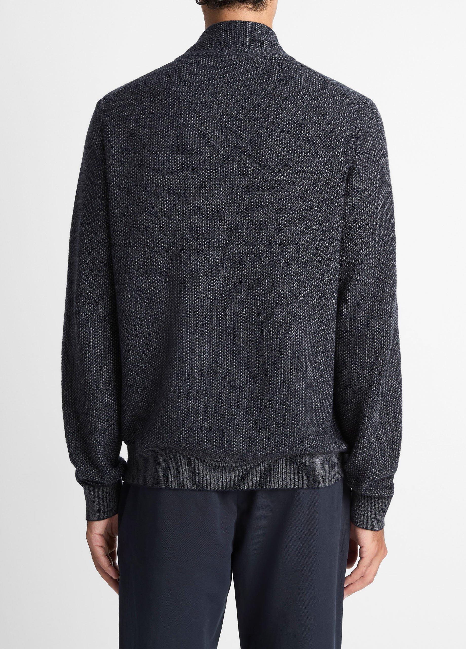 Vince Geo-Jacquard Wool-Blend Quarter-Zip Sweater - Sweaters