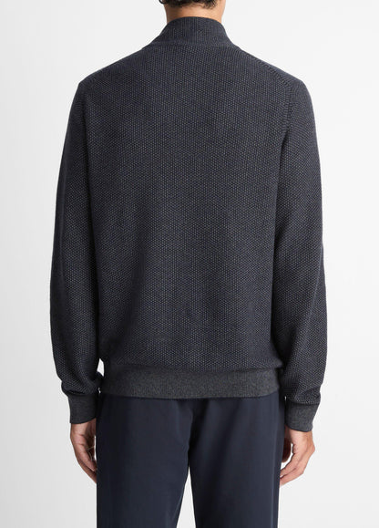 Vince Geo-Jacquard Wool-Blend Quarter-Zip Sweater - Sweaters