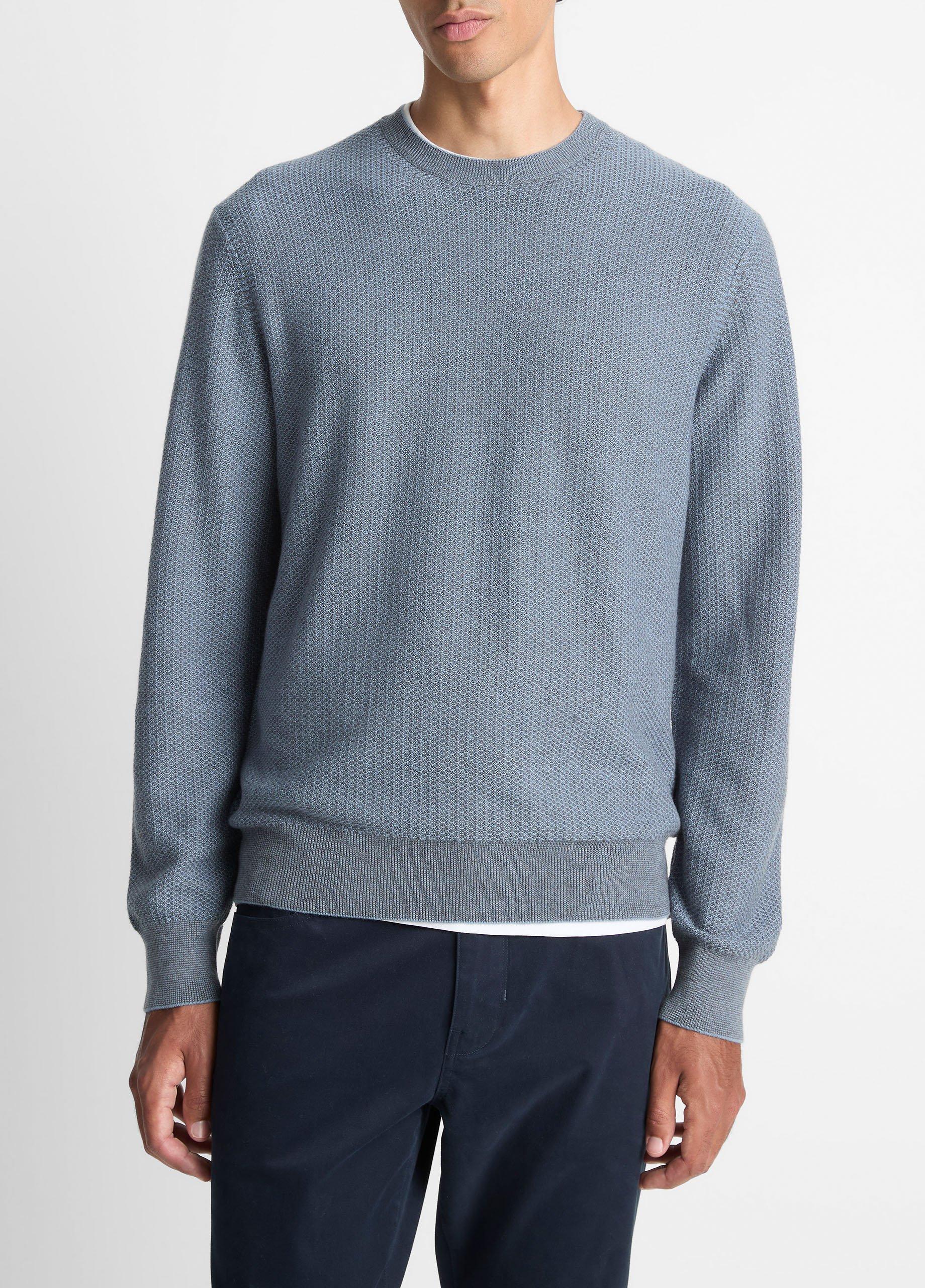 Vince Geo-Jacquard Wool-Blend Crew Neck Sweater - Sweaters