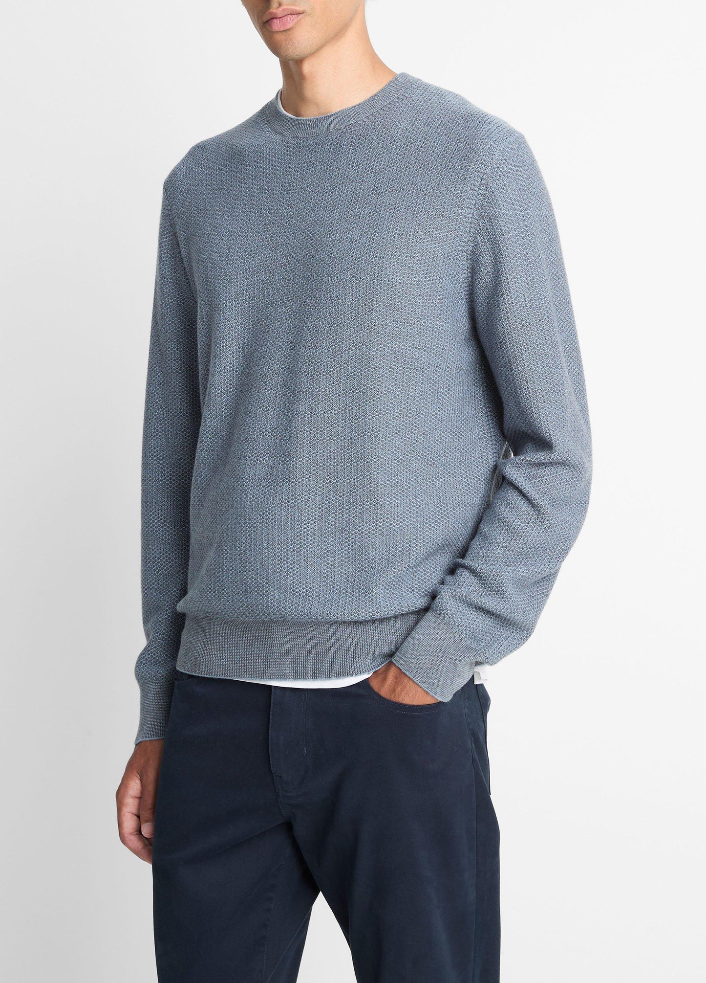 Vince Geo-Jacquard Wool-Blend Crew Neck Sweater - Sweaters