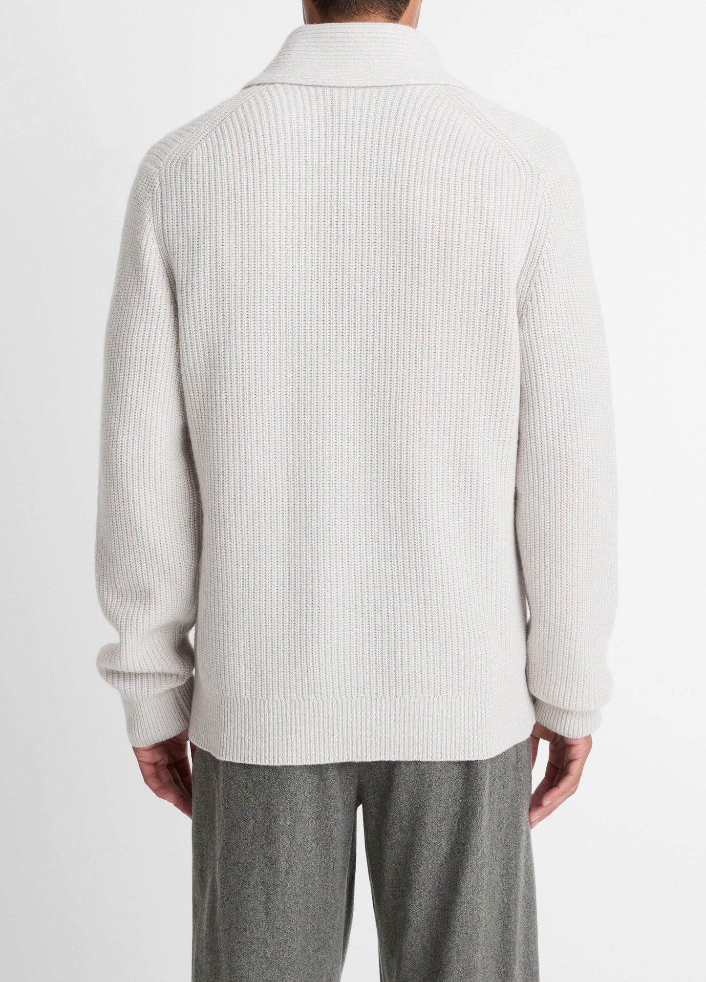 Vince Shaker Wool-Cashmere Shawl-Collar Sweater - Sweaters