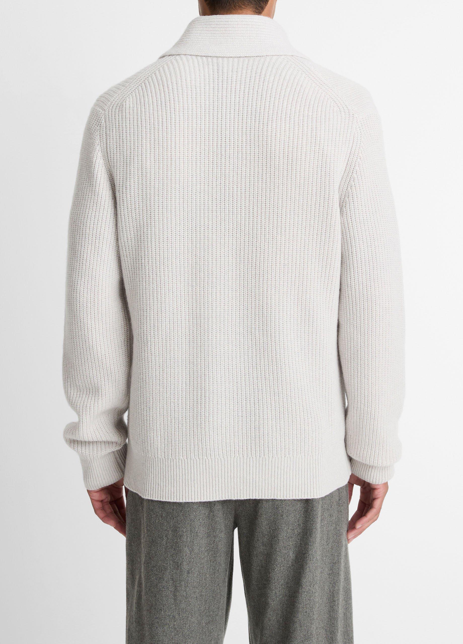 Vince Shaker Wool-Cashmere Shawl-Collar Sweater - Sweaters