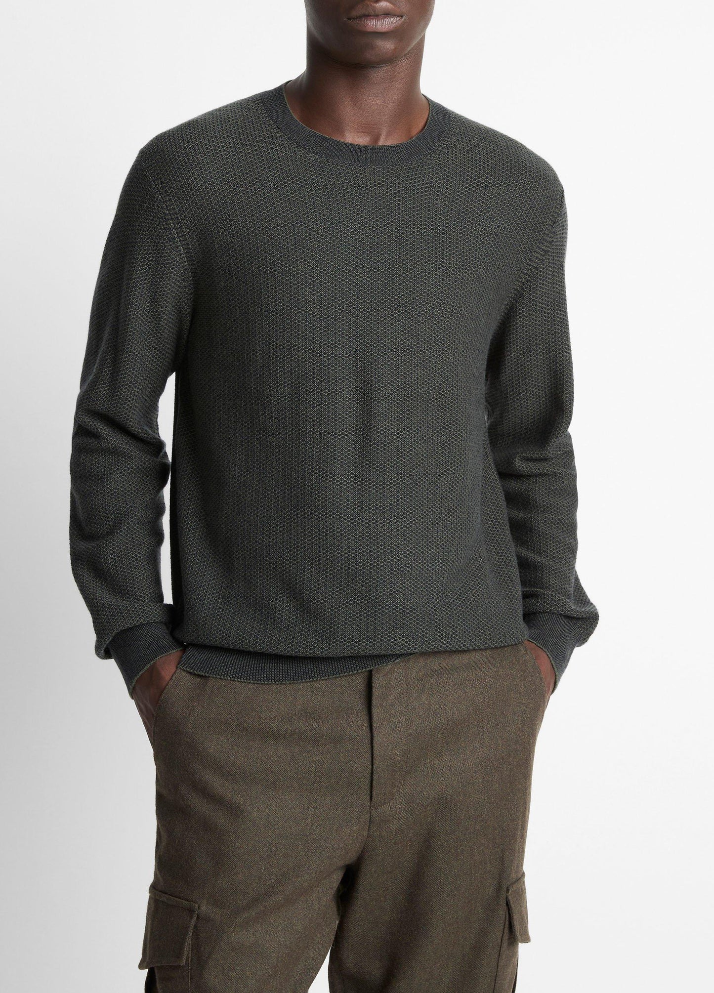 Vince Geo-Jacquard Wool-Blend Crew Neck Sweater - Sweaters