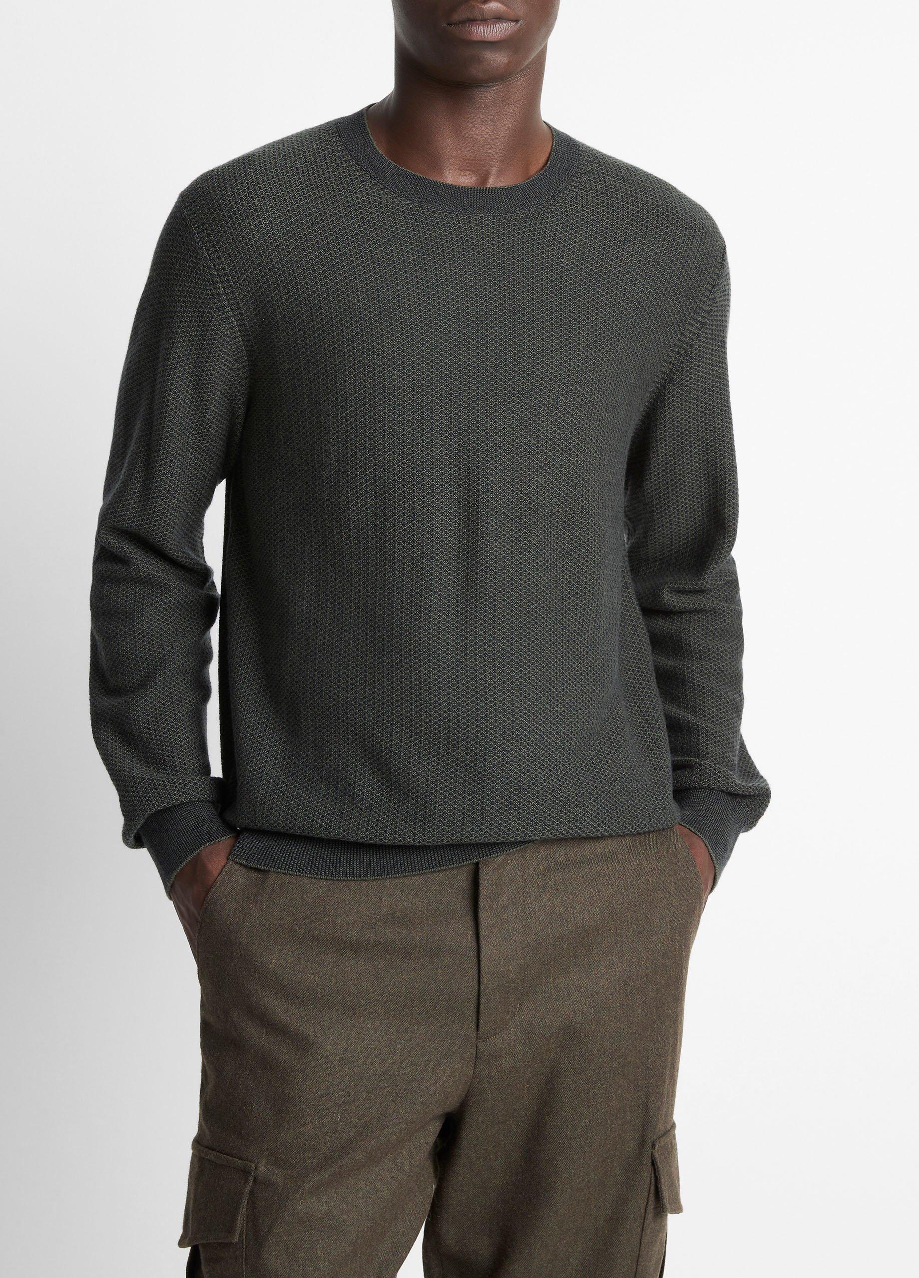 Vince Geo-Jacquard Wool-Blend Crew Neck Sweater - Sweaters