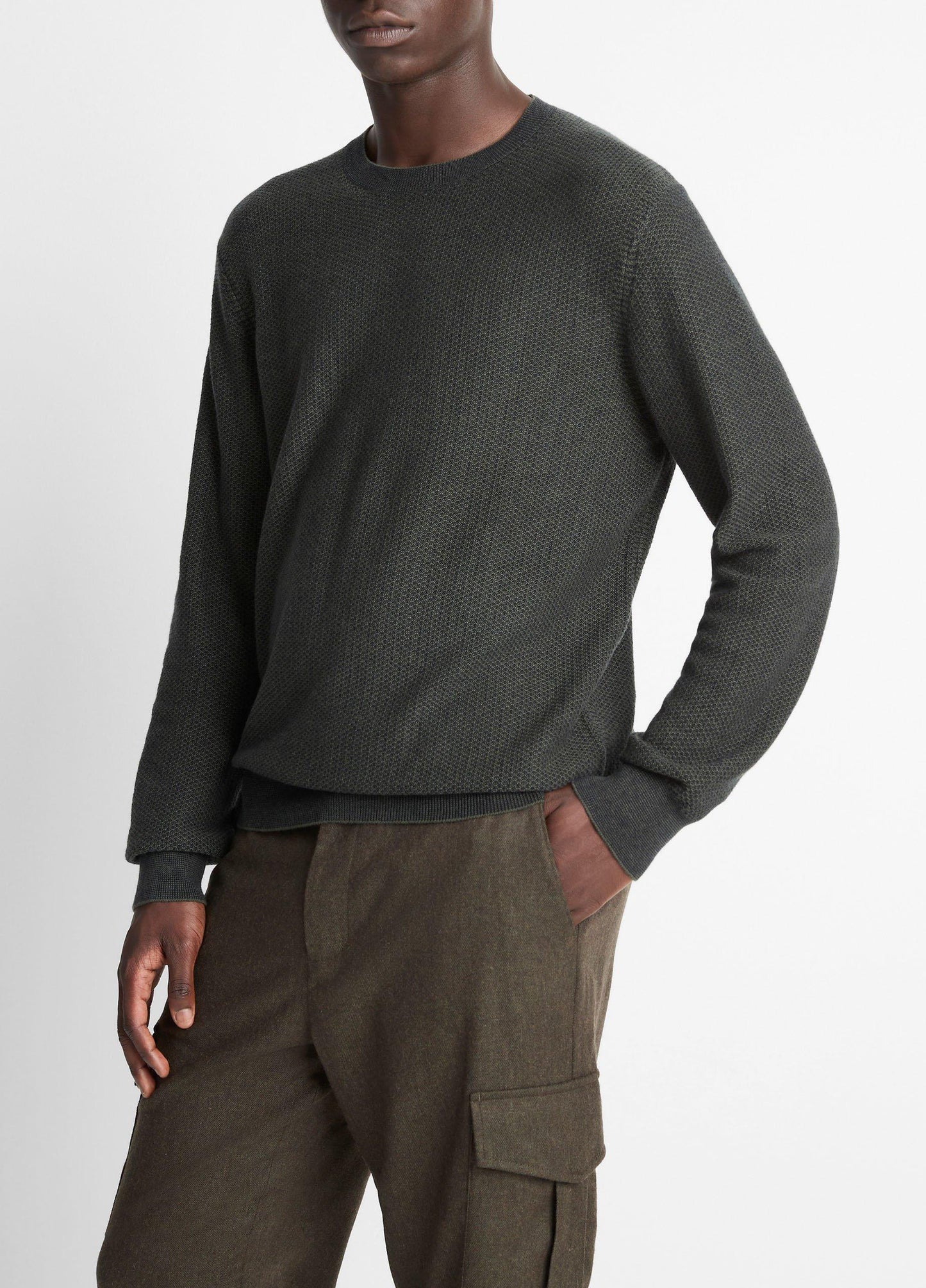 Vince Geo-Jacquard Wool-Blend Crew Neck Sweater - Sweaters