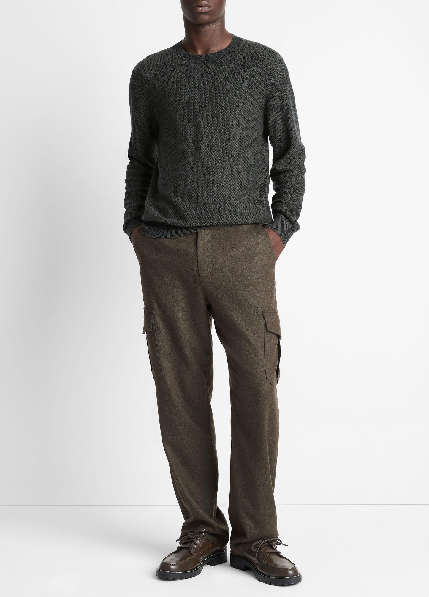 Vince Geo-Jacquard Wool-Blend Crew Neck Sweater - Sweaters