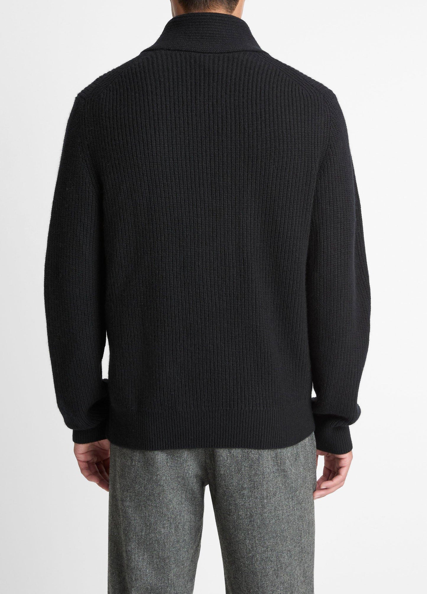 Vince Shaker Wool-Cashmere Shawl-Collar Sweater - Sweaters