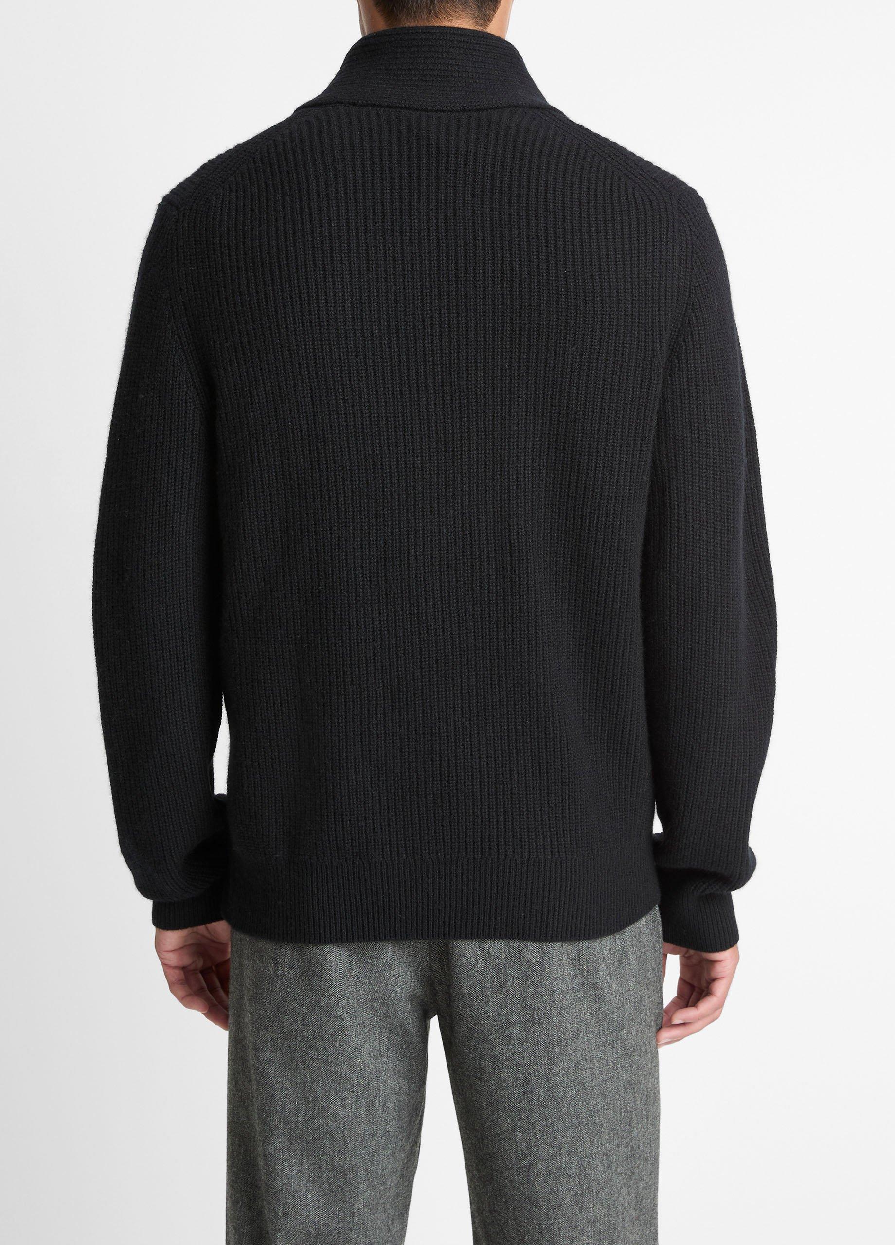 Vince Shaker Wool-Cashmere Shawl-Collar Sweater - Sweaters