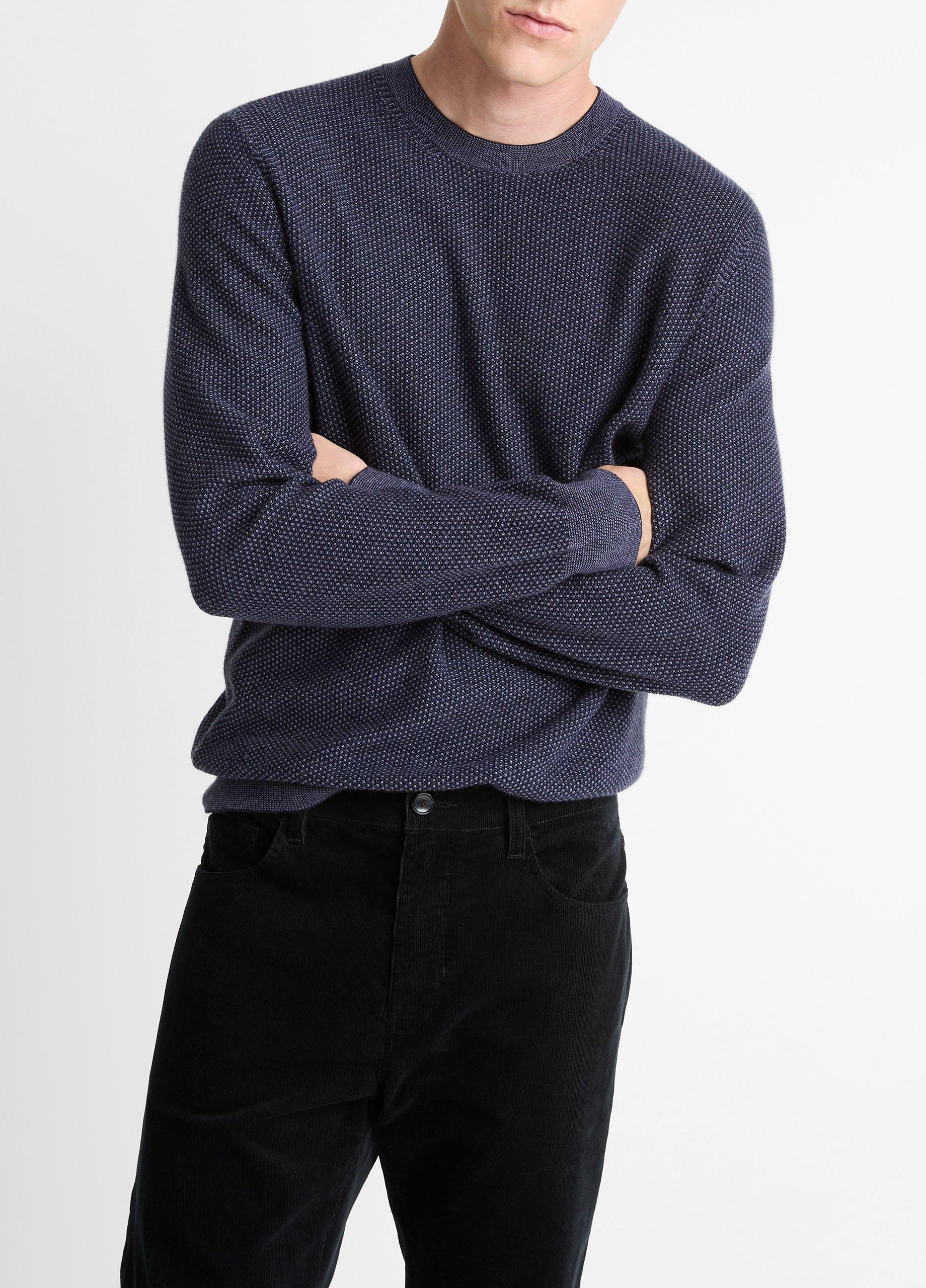 Vince Geo-Jacquard Wool-Blend Crew Neck Sweater - Sweaters