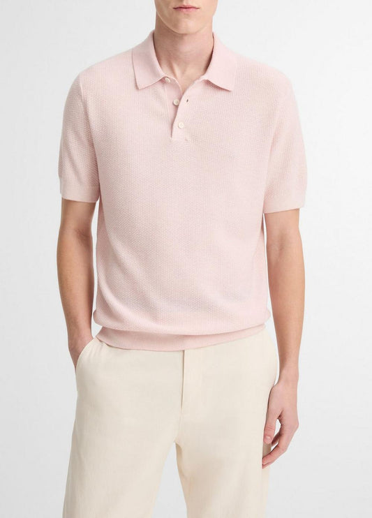 Vince Geo-Jacquard Wool-Blend Blend Polo Sweater - Sweaters