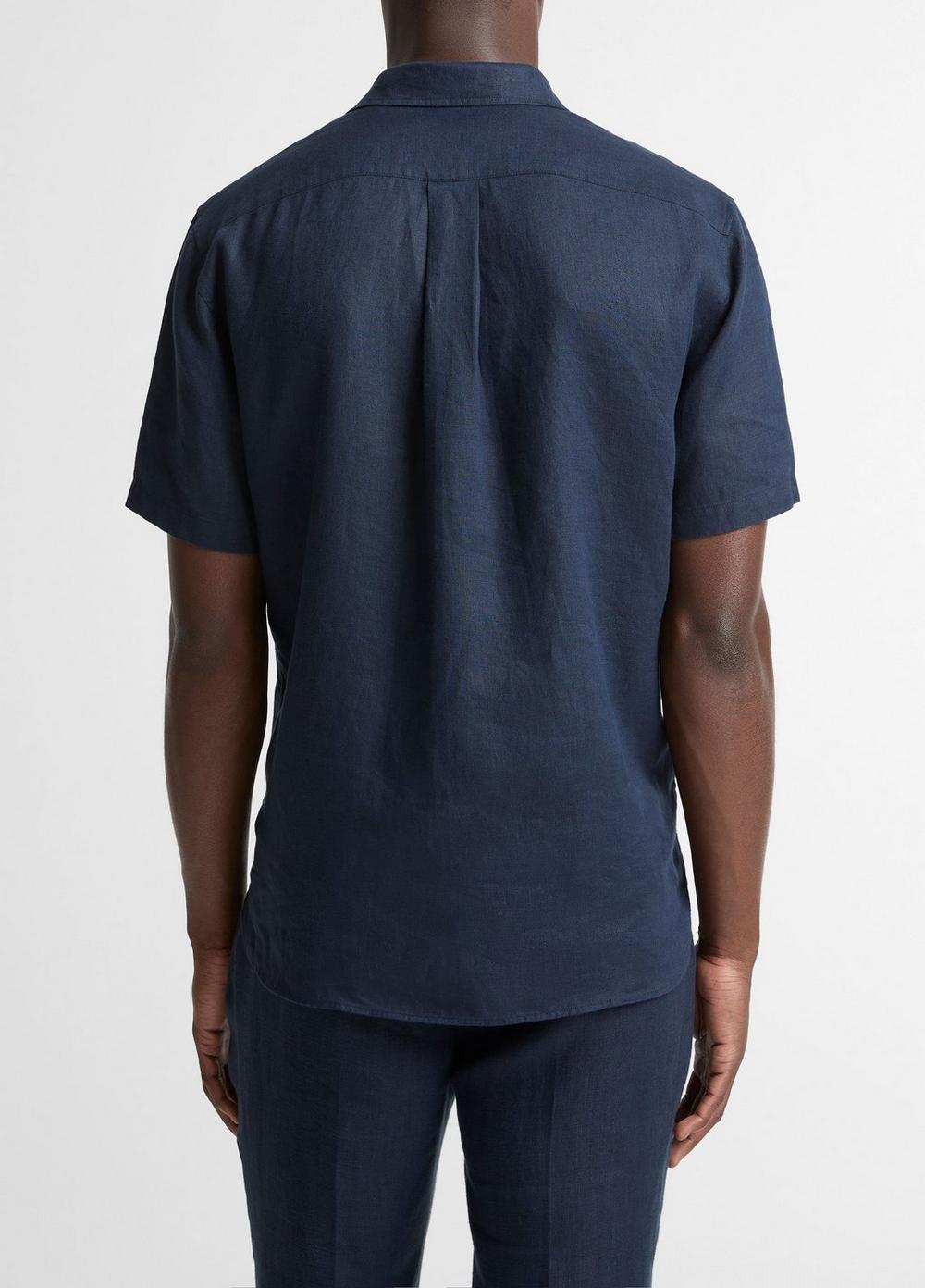 Vince Linen Short-Sleeve Button-Front Shirt - Shirts