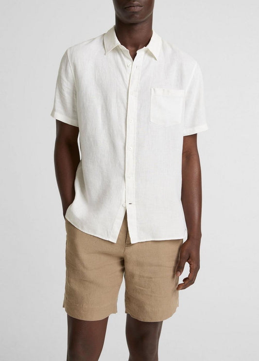 Vince Linen Short-Sleeve Button-Front Shirt - Shirts