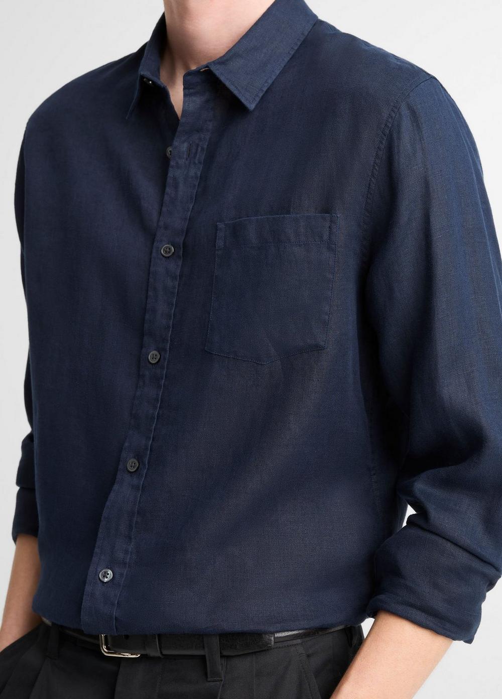 Vince Linen Button-Front Shirt - Shirts