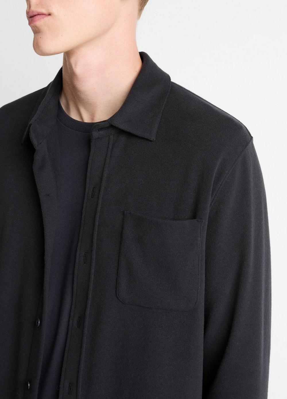 Vince Knit Cotton-Blend Button-Front Shirt - Shirts