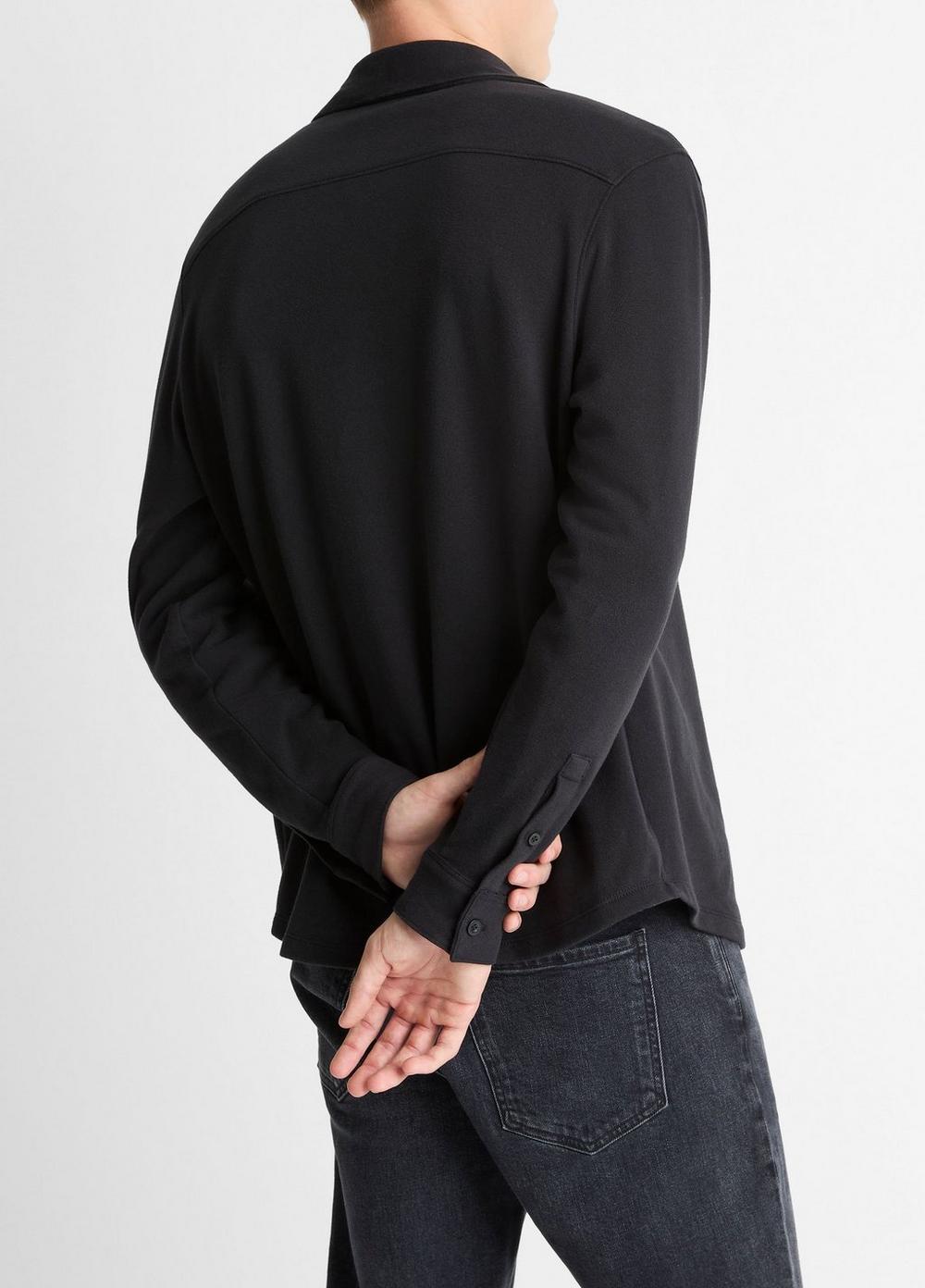 Vince Knit Cotton-Blend Button-Front Shirt - Shirts