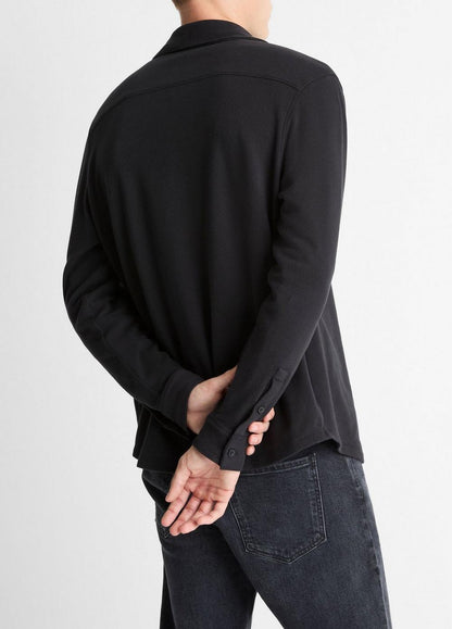 Vince Knit Cotton-Blend Button-Front Shirt - Shirts