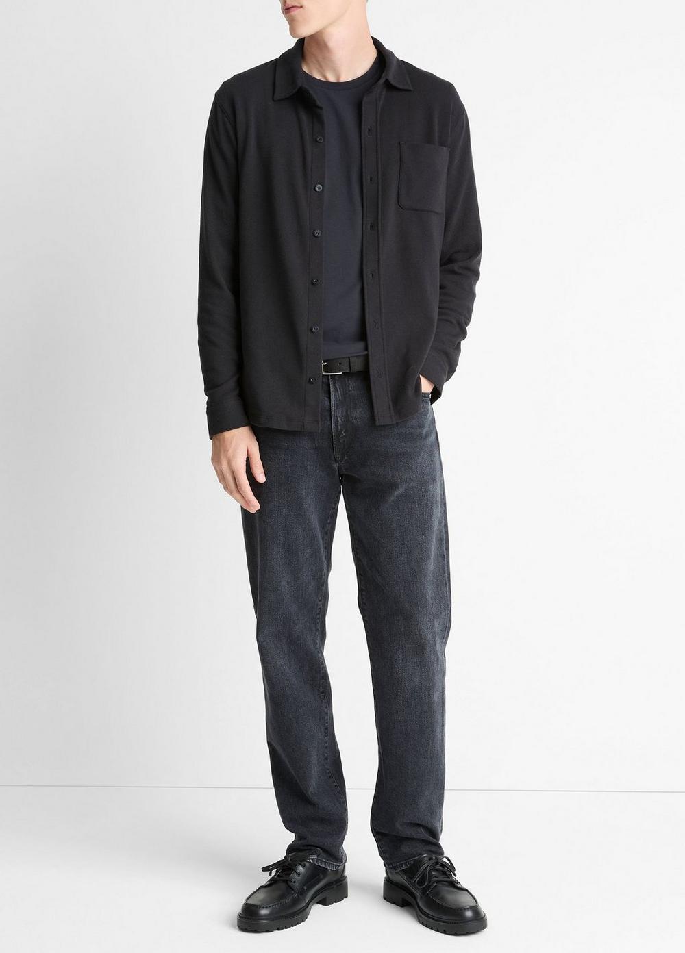 Vince Knit Cotton-Blend Button-Front Shirt - Shirts