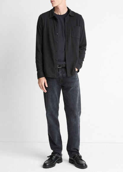Vince Knit Cotton-Blend Button-Front Shirt - Shirts