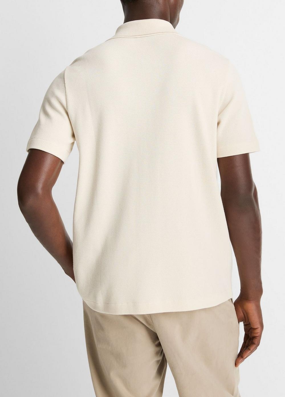 Vince Jacquard-Knit Cotton Short-Sleeve Button-Front Shirt - Shirts