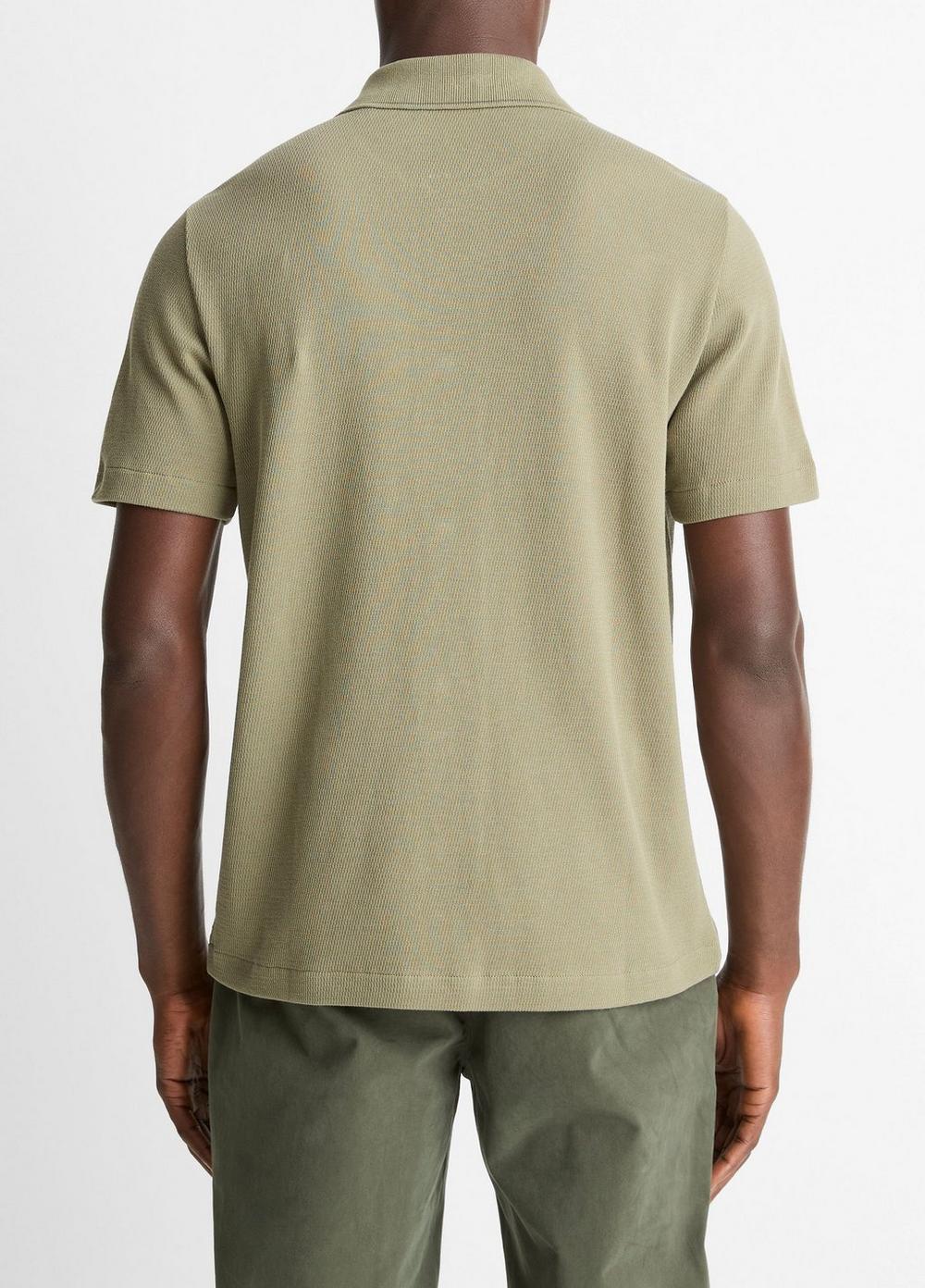 Vince Jacquard-Knit Cotton Short-Sleeve Button-Front Shirt - Shirts