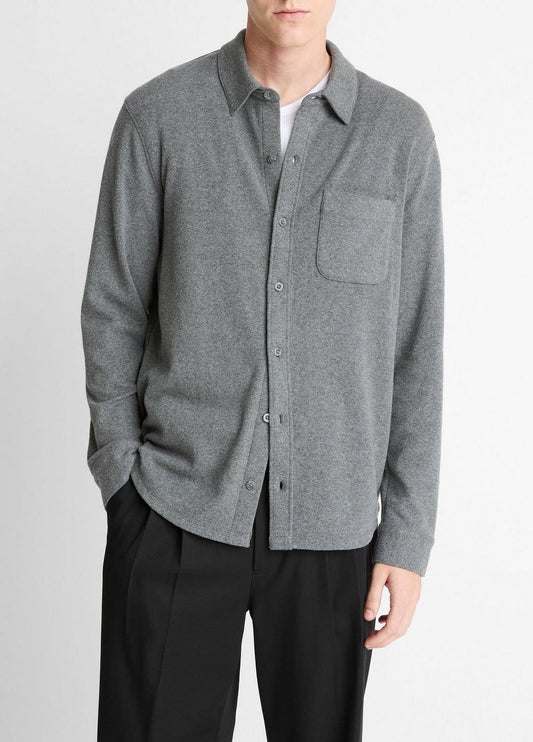 Vince Knit Cotton-Blend Button-Front Shirt - Shirts