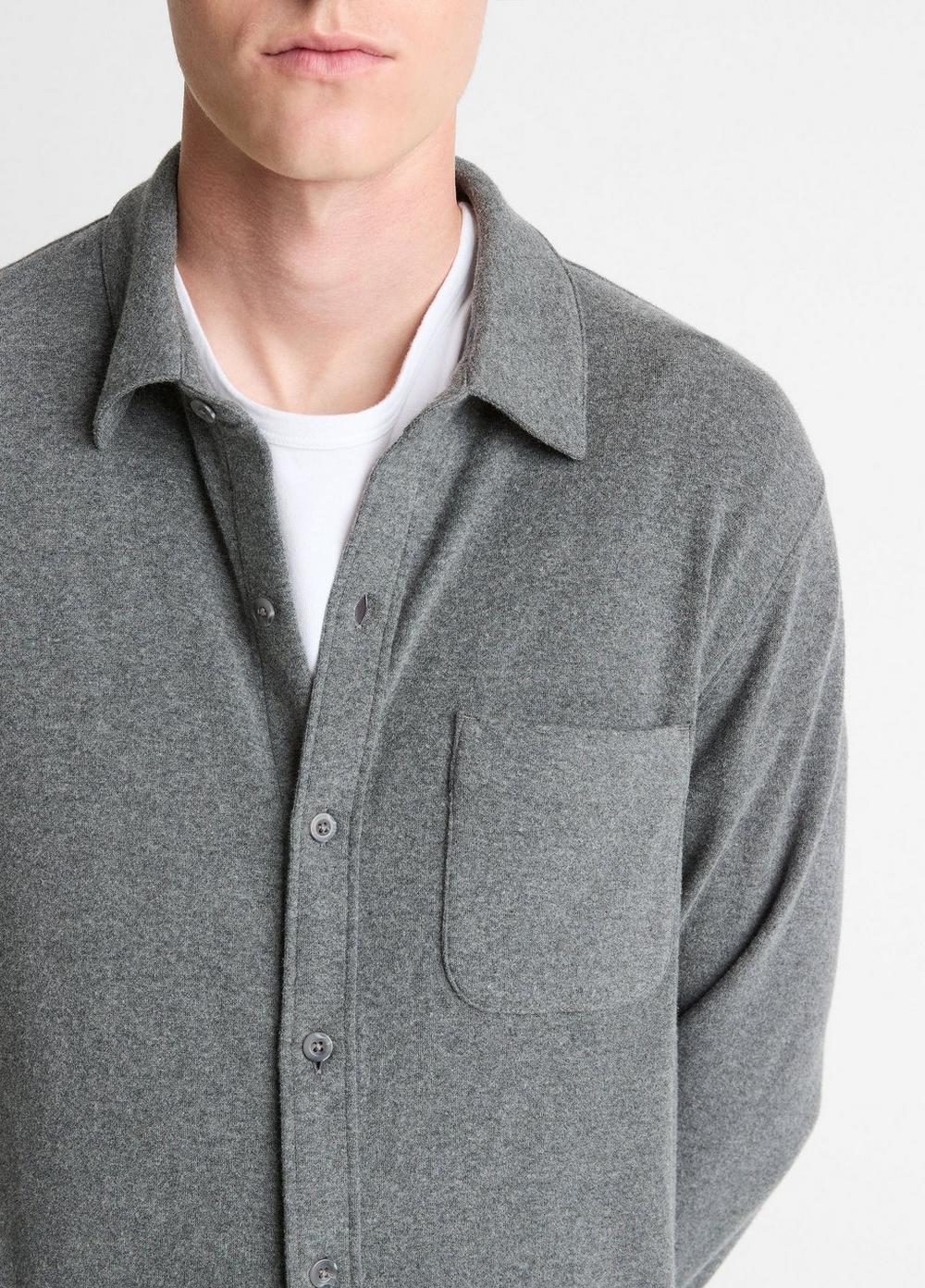 Vince Knit Cotton-Blend Button-Front Shirt - Shirts