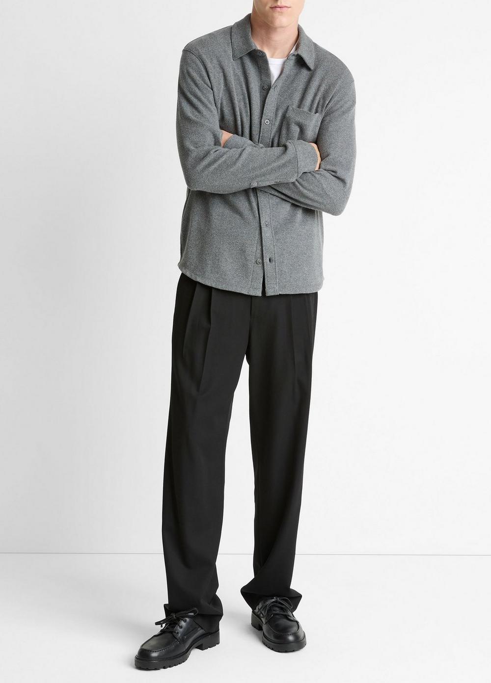 Vince Knit Cotton-Blend Button-Front Shirt - Shirts
