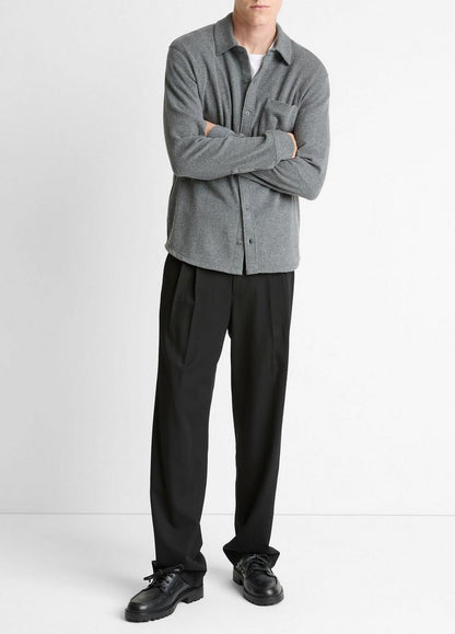 Vince Knit Cotton-Blend Button-Front Shirt - Shirts