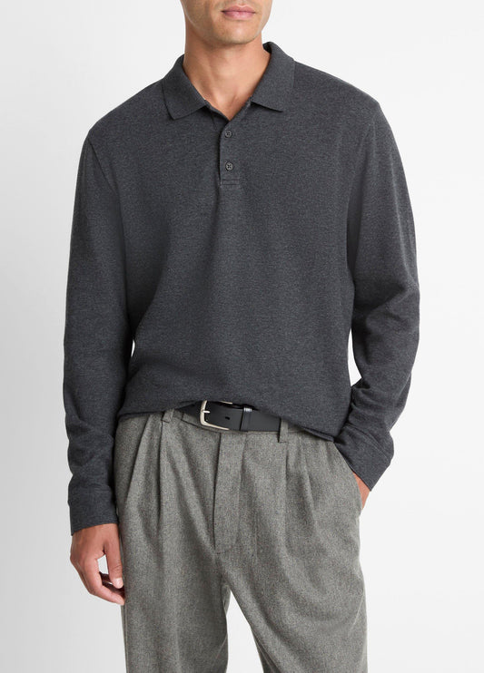 Vince Heathered Double-Face Cotton-Blend Polo Shirt - Shirts