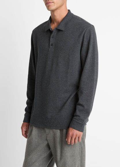 Vince Heathered Double-Face Cotton-Blend Polo Shirt - Shirts