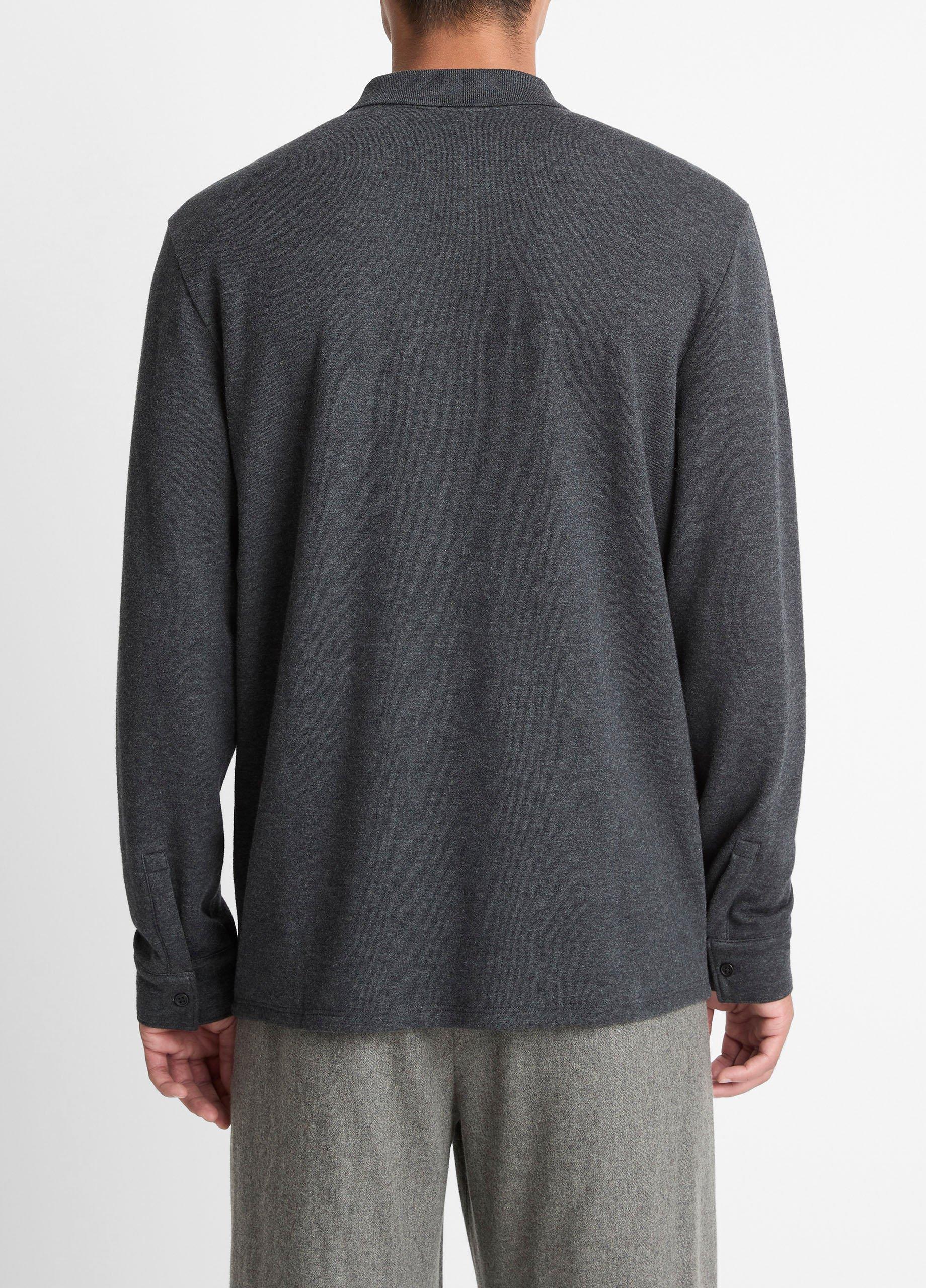 Vince Heathered Double-Face Cotton-Blend Polo Shirt - Shirts