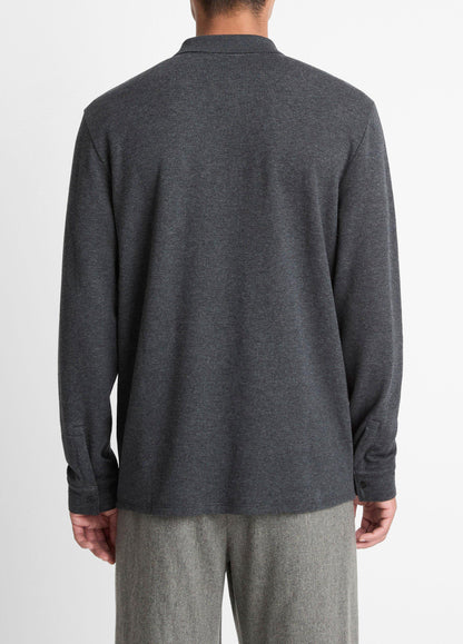 Vince Heathered Double-Face Cotton-Blend Polo Shirt - Shirts