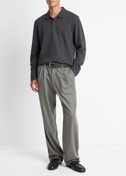 Vince Heathered Double-Face Cotton-Blend Polo Shirt - Shirts