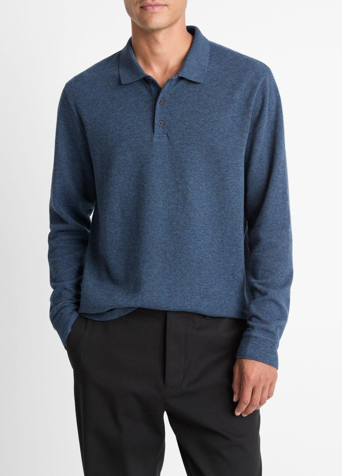Vince Heathered Double-Face Cotton-Blend Polo Shirt - Shirts