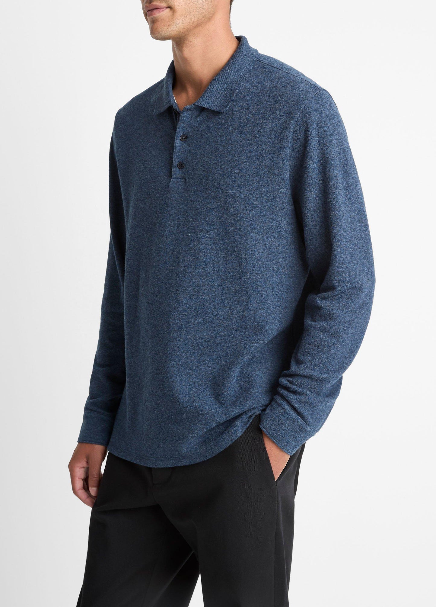 Vince Heathered Double-Face Cotton-Blend Polo Shirt - Shirts