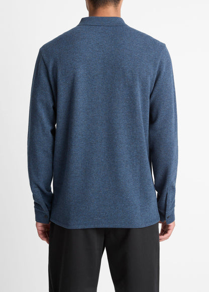 Vince Heathered Double-Face Cotton-Blend Polo Shirt - Shirts
