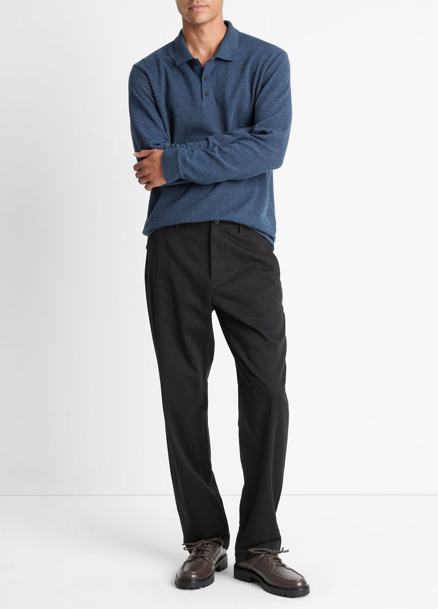 Vince Heathered Double-Face Cotton-Blend Polo Shirt - Shirts
