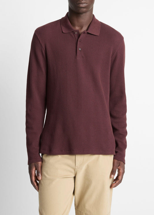 Vince Variegated Cotton Polo Shirt - Shirts
