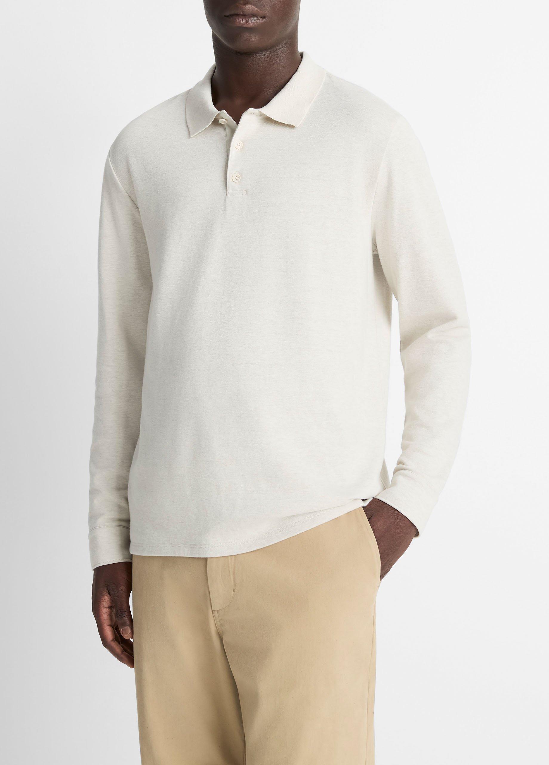 Vince Heathered Double-Face Cotton-Blend Polo Shirt - Shirts