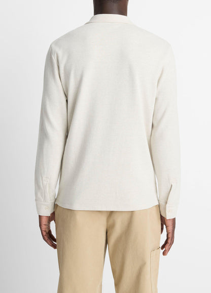 Vince Heathered Double-Face Cotton-Blend Polo Shirt - Shirts