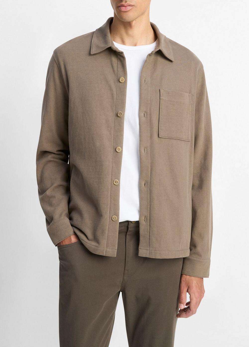 Vince Heavy Sueded Cotton Shirt Jacket - Jackets & Outerwear
