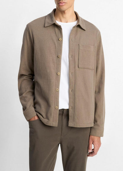 Vince Heavy Sueded Cotton Shirt Jacket - Jackets & Outerwear