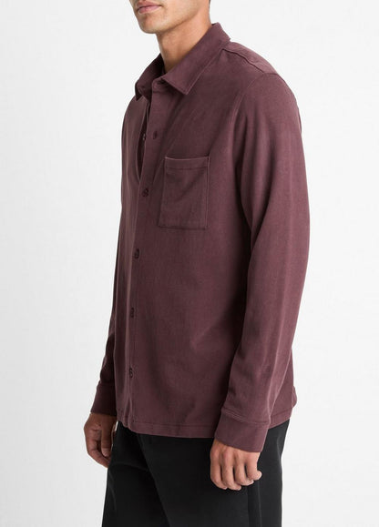 Vince Sueded Cotton Jersey Button-Front Shirt - Shirts