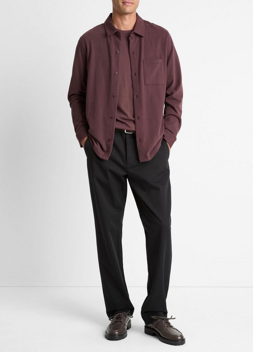 Vince Sueded Cotton Jersey Button-Front Shirt - Shirts