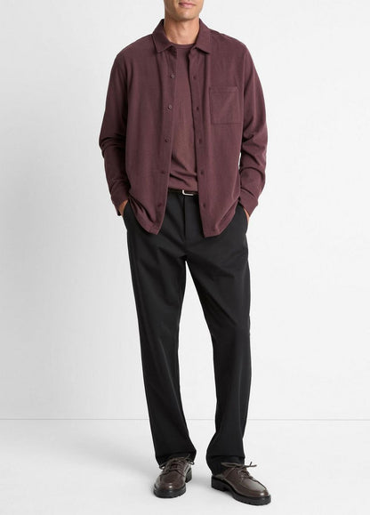 Vince Sueded Cotton Jersey Button-Front Shirt - Shirts