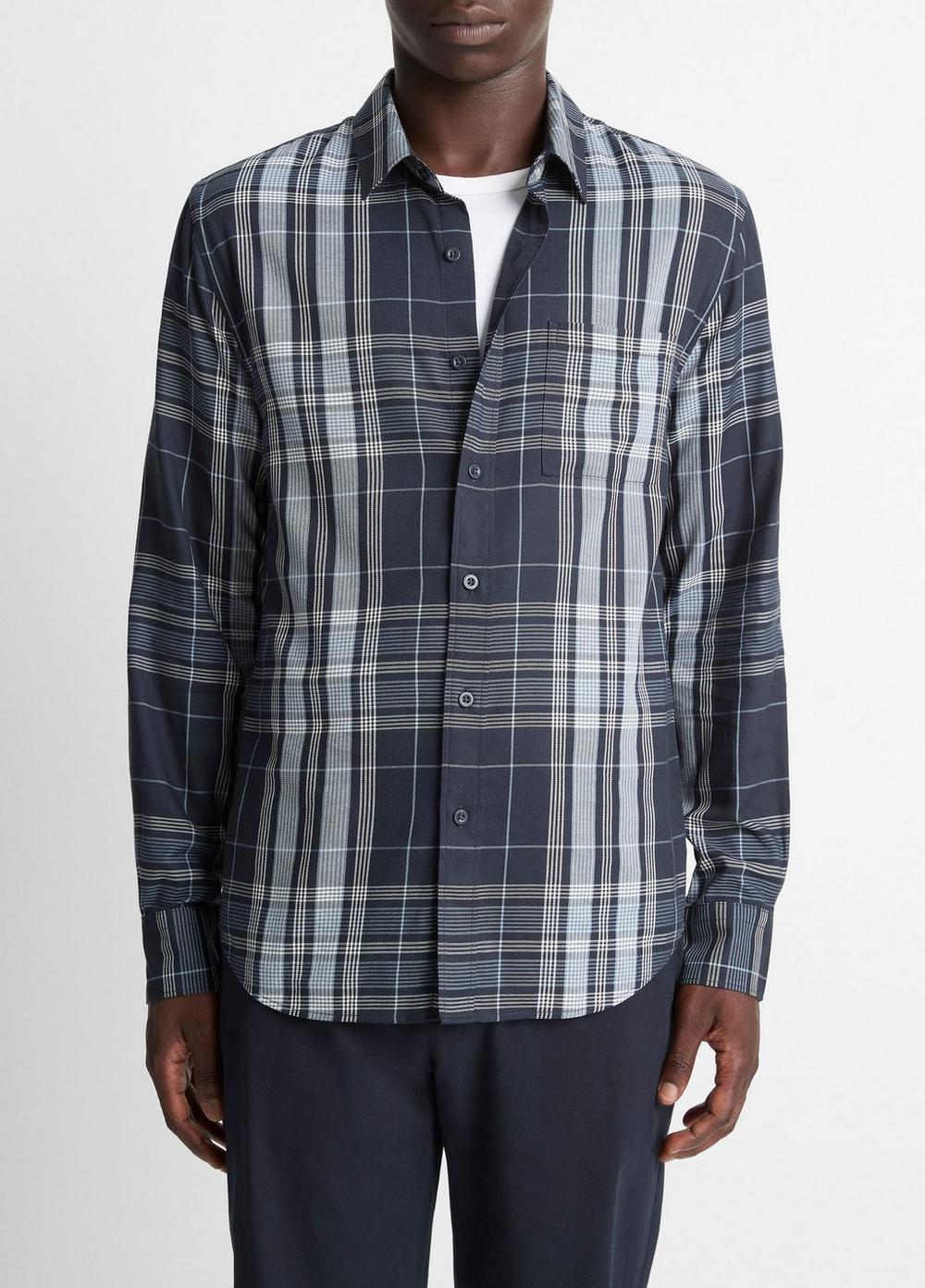 Vince Dunluce Plaid Cotton-Blend Button-Front Shirt - Shirts