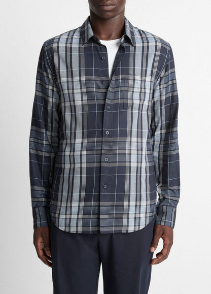 Vince Dunluce Plaid Cotton-Blend Button-Front Shirt - Shirts
