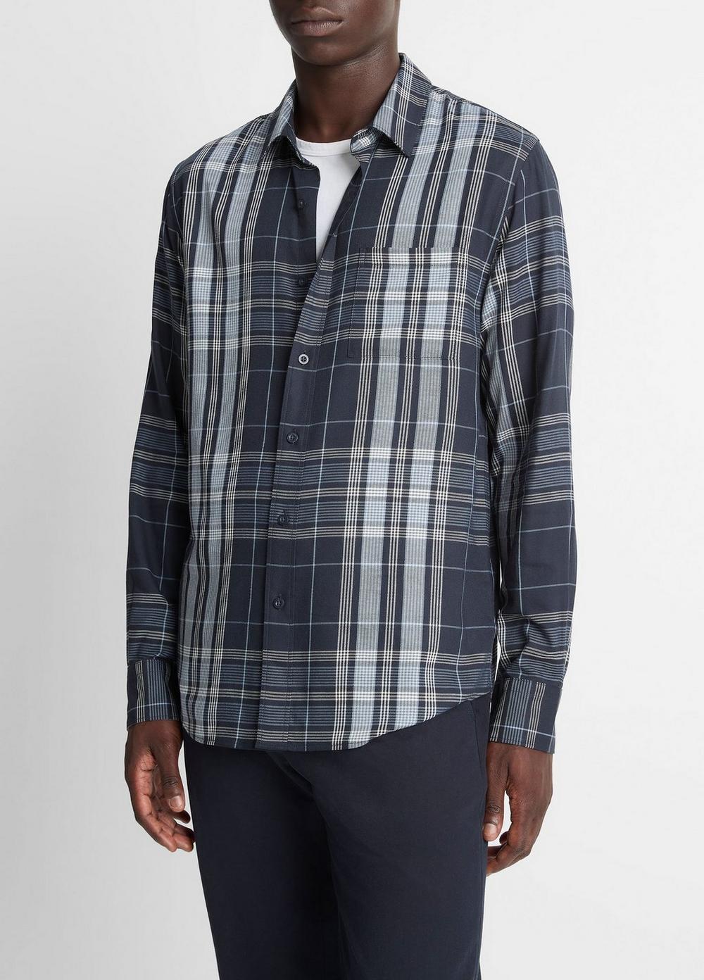 Vince Dunluce Plaid Cotton-Blend Button-Front Shirt - Shirts